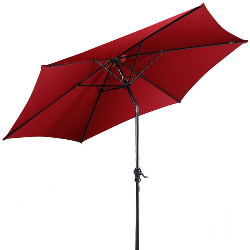 Costway 9ft Patio Umbrella Outdoor W/ 50 LBS Round Umbrella Stand W/