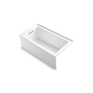 Kohler Underscore  Rectangle 60" X 32" Alcove Bath With Integral Apron, Integral Flange And Left-Hand Drain White 