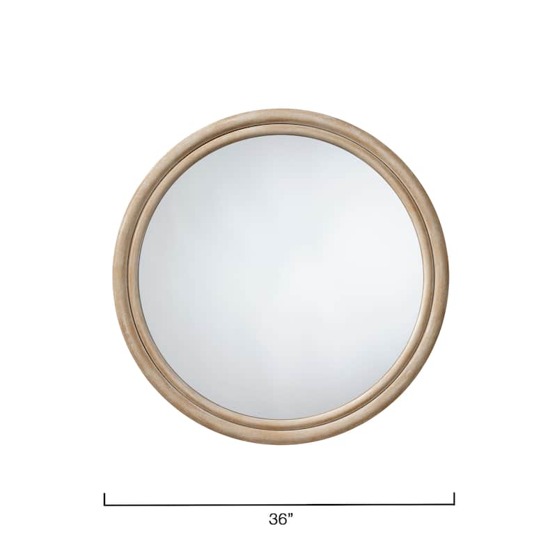 Alden Décor Harvest Wood Round Wall Mirror