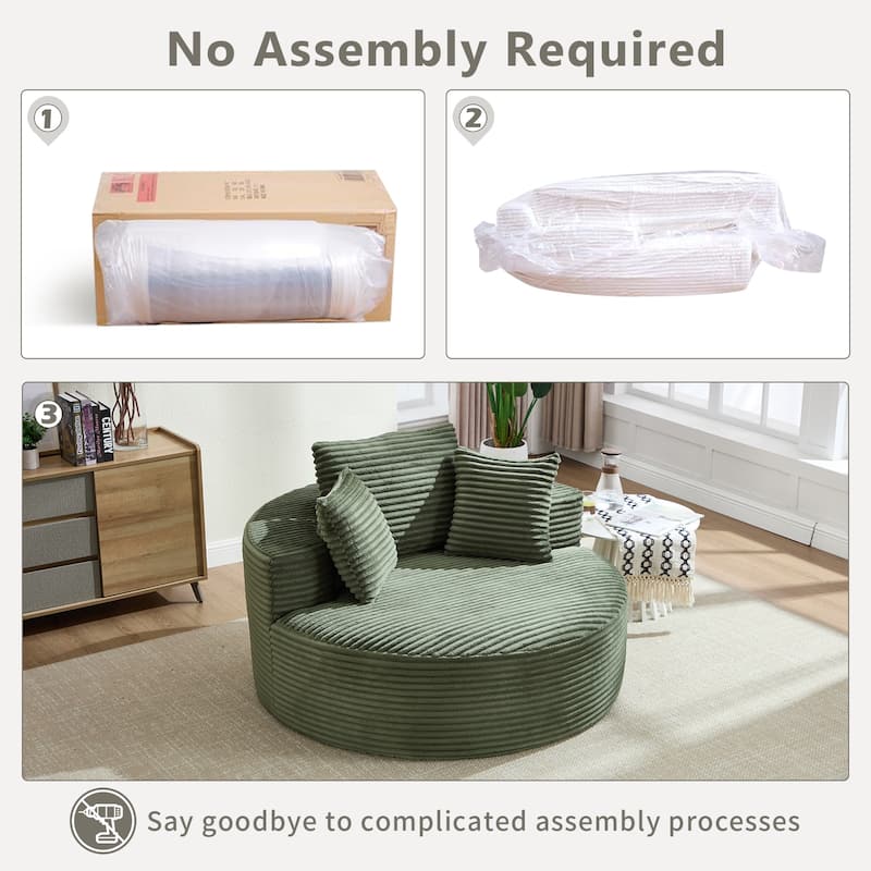 Sectional Modular Daybed Couch, Round Sofa Bed with Memory Foam, Sleeper Sofa with Removable Cushions