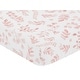 preview thumbnail 3 of 4, Blush Pink and White Floral Leaf Girl Fitted Crib Sheet Boho Chic Bohemian Watercolor Botanical Flower Woodland Tropical Garden