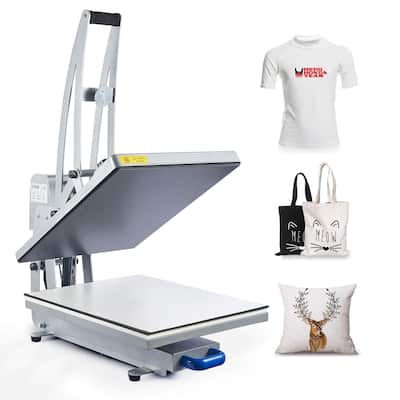 Creworks Semi Auto Clamshell Heat Press Machine with 16 x 20 Heat Pad Slide Out Base 1600-Watt - 30.71" x 21.65"