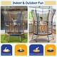 preview thumbnail 11 of 25, Mini Trampoline for Kids with Safety Enclosure Net and Foam Handles