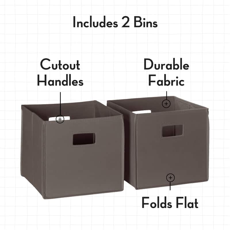 RiverRidge Kids 2pc Fabric Collapsible Storage Cube Organizers with Handles for Playroom Organization