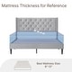 preview thumbnail 15 of 70, Spruce & Spring Eleanor Upholstered Platform Bed Frame with Vertical Stripe Headboard