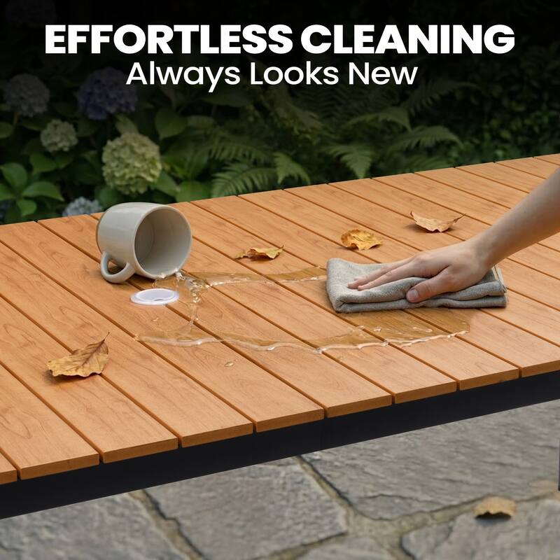 Pellebant Premium Outdoor Patio Aluminum Dining Table with Umbrella Hole