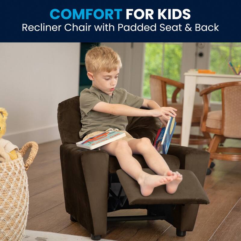 Contemporary Kids Recliner with Cup Holder