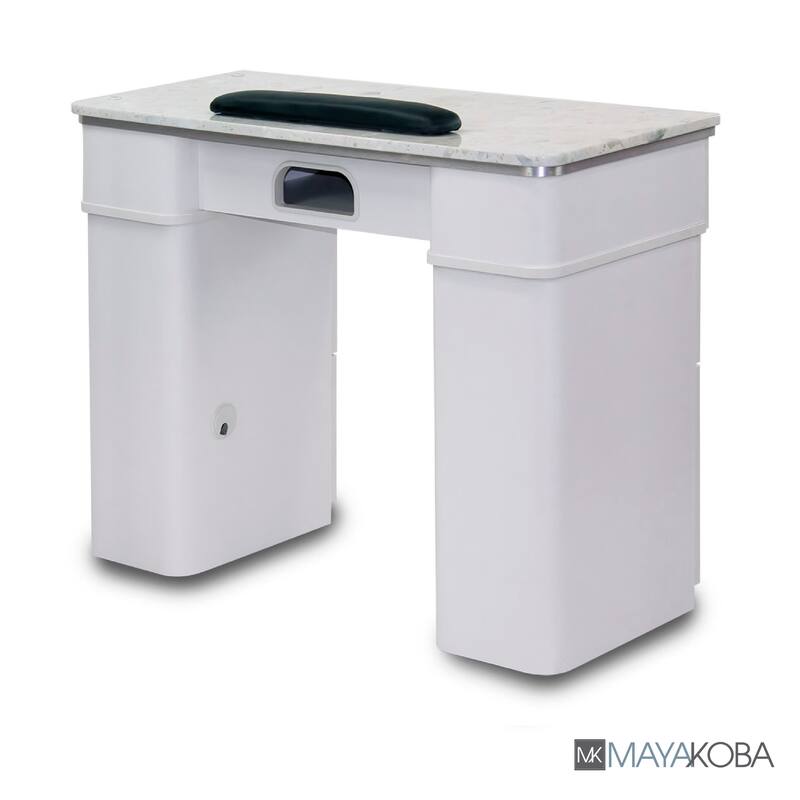 Sonoma Manicure Table Heavy Duty Nail Station, White Marble Top