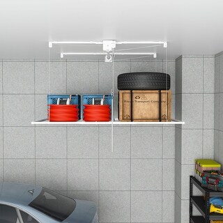 Fitter Racks Roomfitters Overhead Garage Storage Rack 3x6 FT, Crank Down Ceiling ...