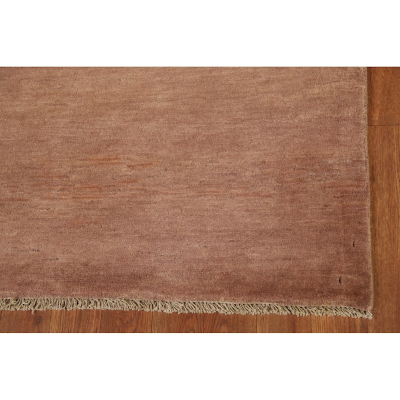 Brown Gabbeh Oriental Runner Rug Hand-Knotted Hallway Wool Carpet - 3'1"x 9'5"