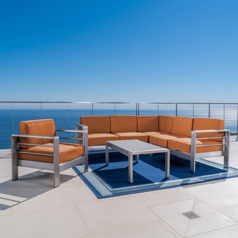 Cape Coral Outdoor 5-piece Sectional Sofa Chat Set by Christopher Knight Home