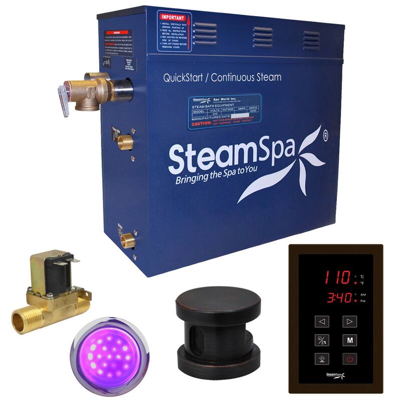 SteamSpa Indulgence 4.5 KW QuickStart Acu-Steam Bath Generator Package - Oil Rubbed Bronze