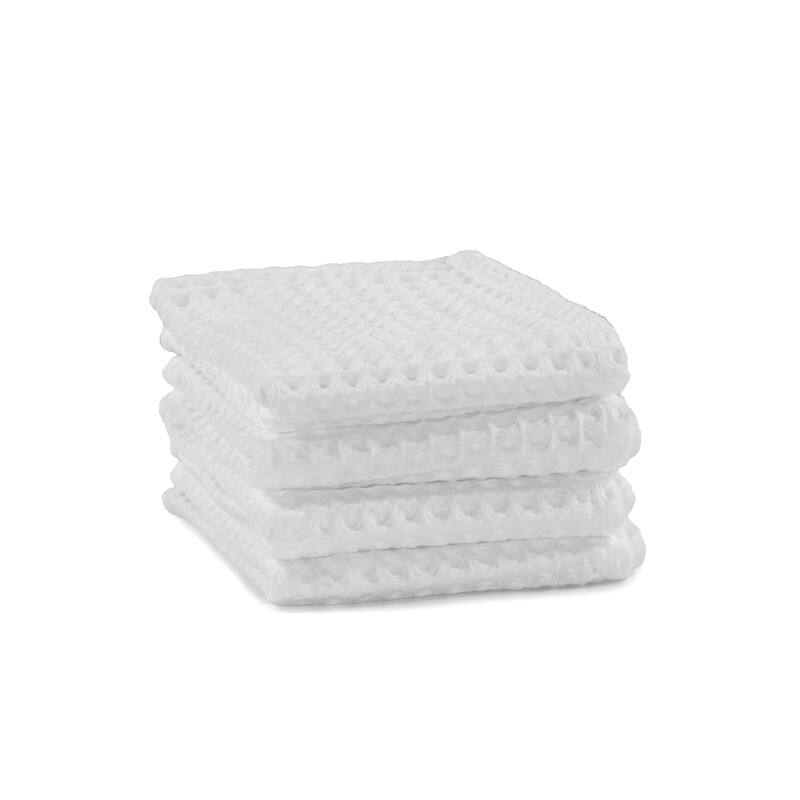 Modal Waffle Washcloth set of 4 - White