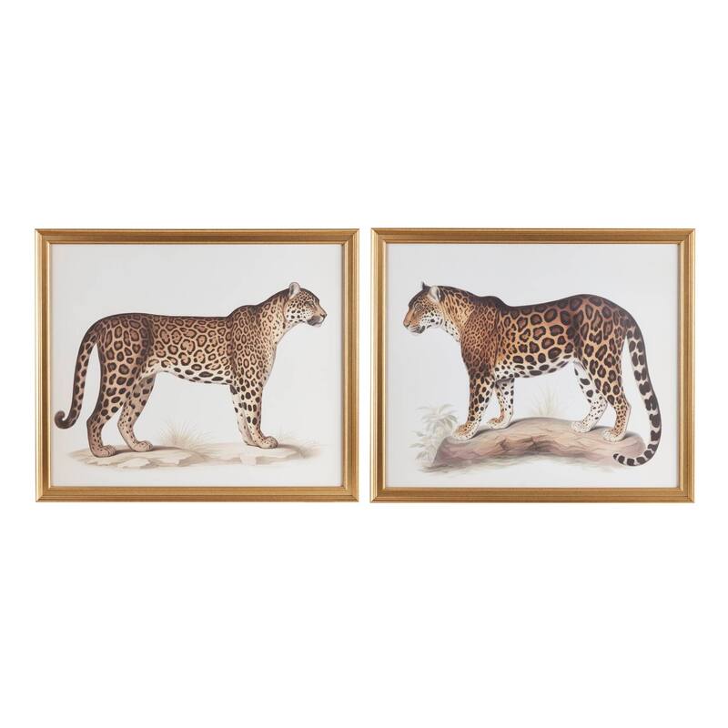 Madison Park The Duel Cheetah Framed Graphic Wall Decor 2PC set - 25.75"W x 21.75"H x 1.25"D