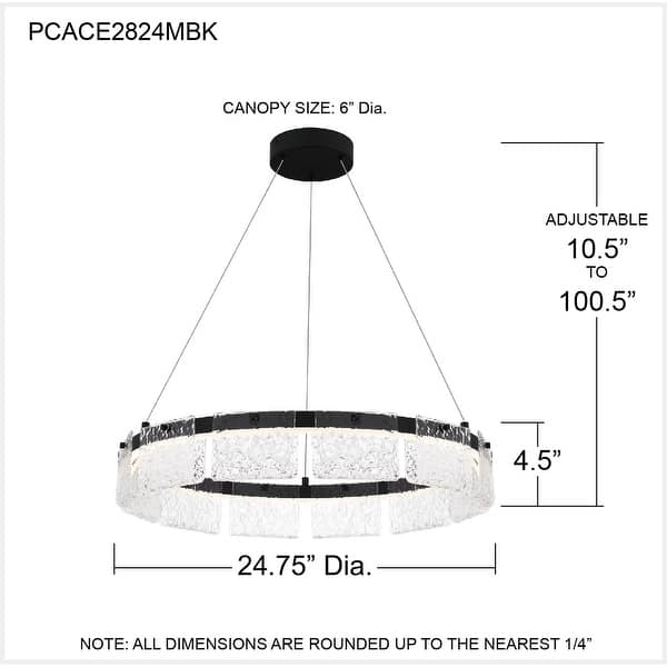 Alice Integrated LED Matte Black Pendant Light