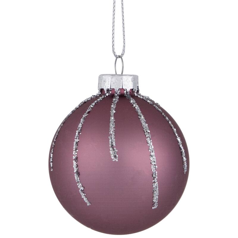 Shiny and Matte Christmas Glass Ball Ornaments - 2.25" (55mm) - Pink - 24ct