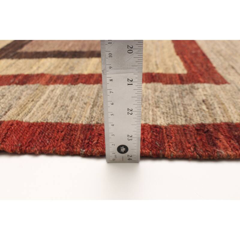 ECARPETGALLERY Flat-Weave Natural Khaki Wool Tapestry Kilim - 2'8 x 8'10
