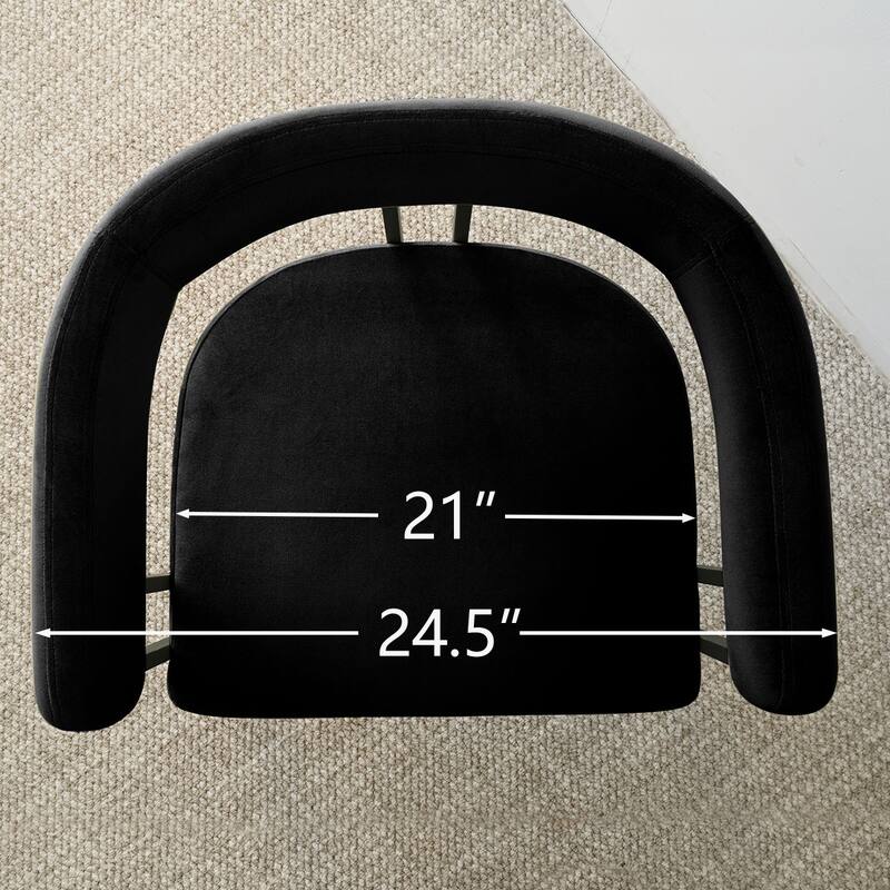 Modern Velvet Upholstered Dining Armchairs with Black Metal Legs (Set of 2/4/6)