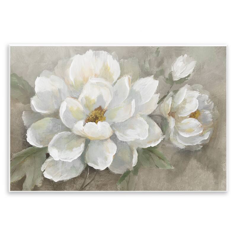 Stupell Blooming Magnolias on Beige Wall Plaque Art Design By Nan - 15 x 10