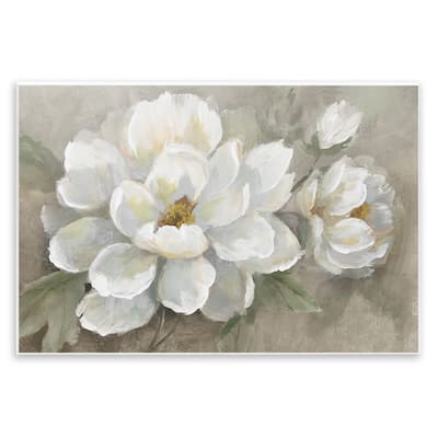 Stupell Blooming Magnolias on Beige Wall Plaque Art Design By Nan
