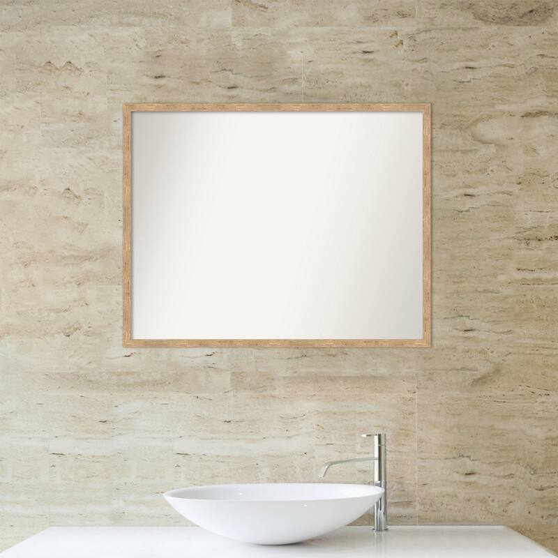 Imprint Non-Beveled Wood Framed Bathroom Vanity Wall Mirror