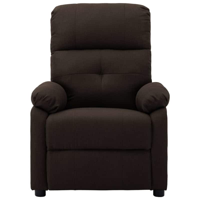 vidaXL Massage Recliner Dark Brown Fabric - 28.7" x 35.4" x 39.4"