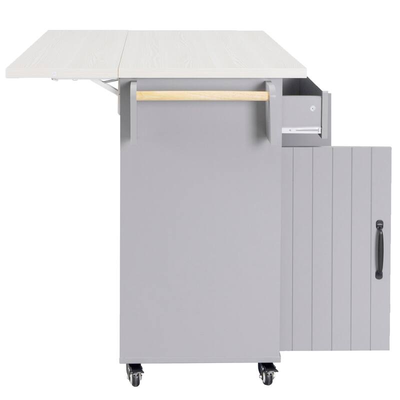 Kitchen Cart with Drop Leaf,Spice Rack,Towel Rack and Drawer
