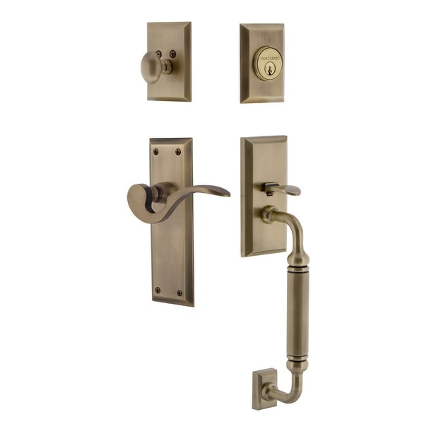 Nostalgic Warehouse NYKMAN_ESET_234_CG_RH New York Right Handed Sectional Single Cylinder Keyed Entry Handleset with C Grip and