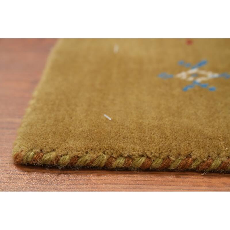 Hand Knotted Oriental 100% Wool Carpet Tribal Animal Pictorial Multi-Colored Gabbeh Area Rug - 5' 10'' X 4' 1''