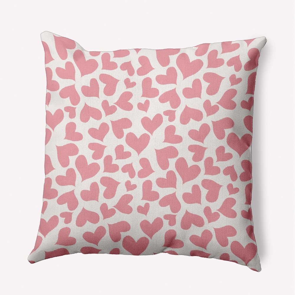 Patterned Hearts Valentine's Day Decorative Indoor/Outdoor Pillow