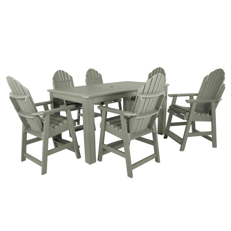 Hamilton 7-Piece Outdoor Dining Set - 42" x 72" Table, Counter-height - Eucalyptus
