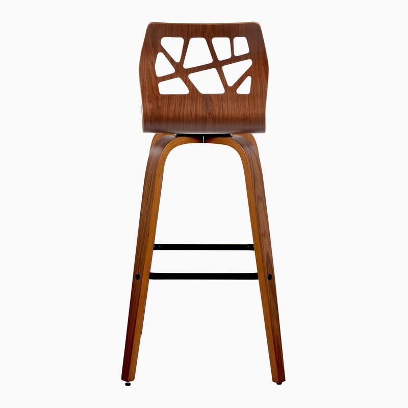 Carson Carrington Sala 30" Fixed-Height Bar Stool with Bent Wood Legs & Square Footrest (Set of 2)