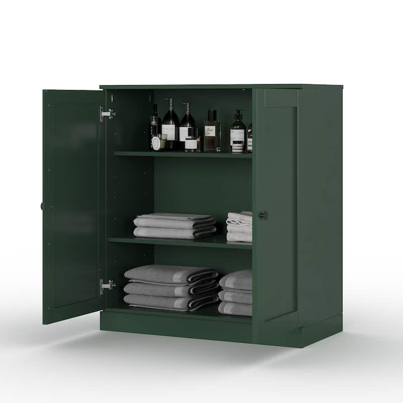 Palace Imports 100% Solid Wood 32" Bathroom Storage Cabinet with Shaker Doors and Adjustable Shelves