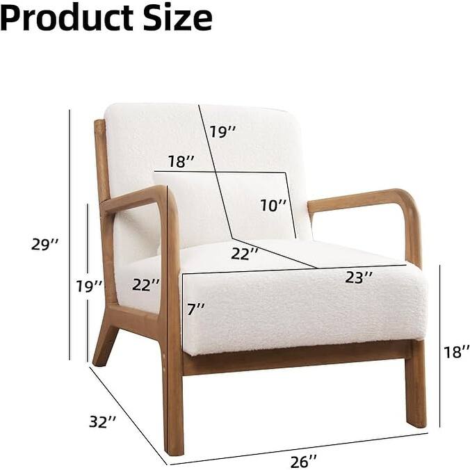 Prelife Modern Upholstered Living Room Armchairs with Wood Frame for Bedroom