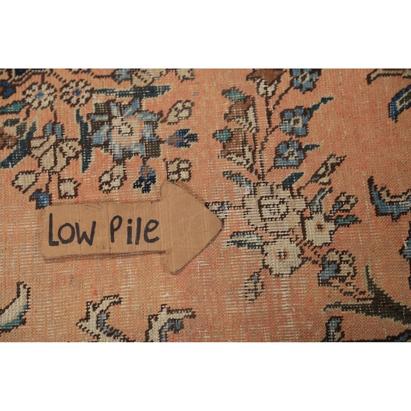 Orange Geometric Tabriz Persian Vintage Rug Handmade Wool Carpet - 7'7" x 11'5"