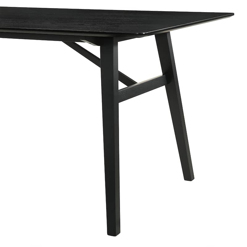 Channell Black or Walnut Wood 6 Piece Dining Set with Upholstered Chairs and Bench