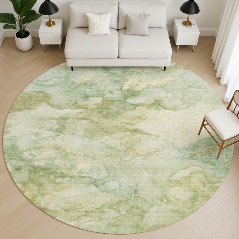 Premium Washable Super Soft Modern Chic Mayfield Rug - Aloe - 8' x 8'