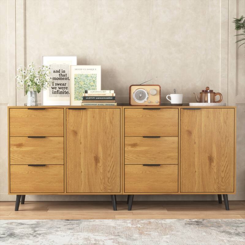 Modern Storage Cabinet with 3 Drawers and Adjustable Shelf for Living Room, Home Office, Entryway