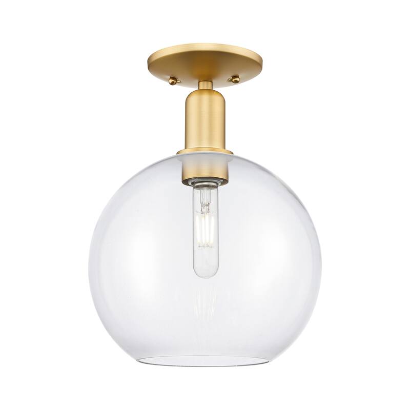 Innovations Lighting Endless Possibilities Arcadia - Athens - 1 Light 10" Semi-Flush Mount - Clear/Satin Gold
