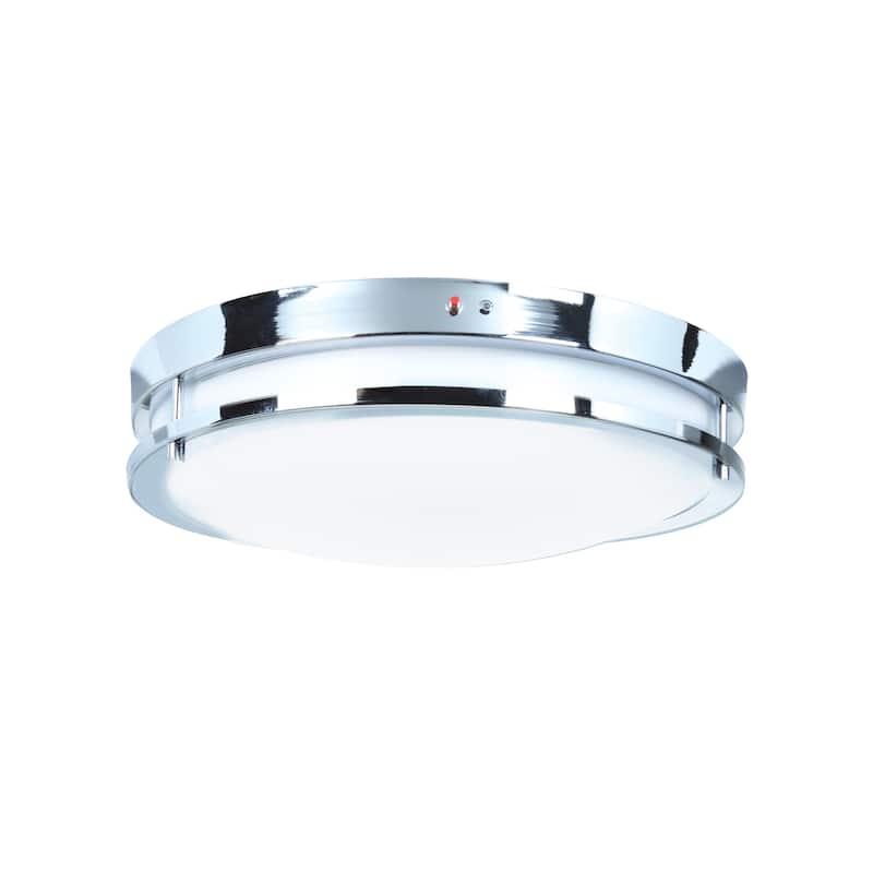 Access Lighting Solero EM - LED Emergency Backup Flush Mount - 14" - Chrome Finish - Acrylic Lens - Chrome