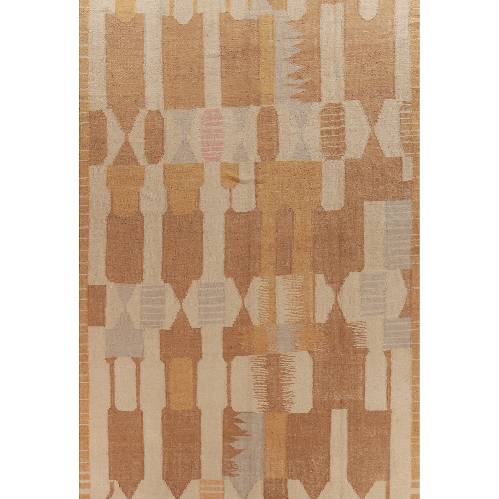 Hand Woven Oriental 100% Jute Carpet Southwestern Modern Brown Kilim Area Rug - 13' 7'' X 10' 2''