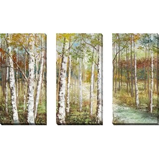 "Warm Spice Birch Path" by Nan 3 Piece Set on Canvas - Bed Bath ...