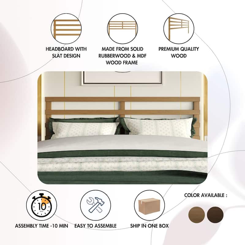 CraftPorch Modern Wooden Slat Headboard