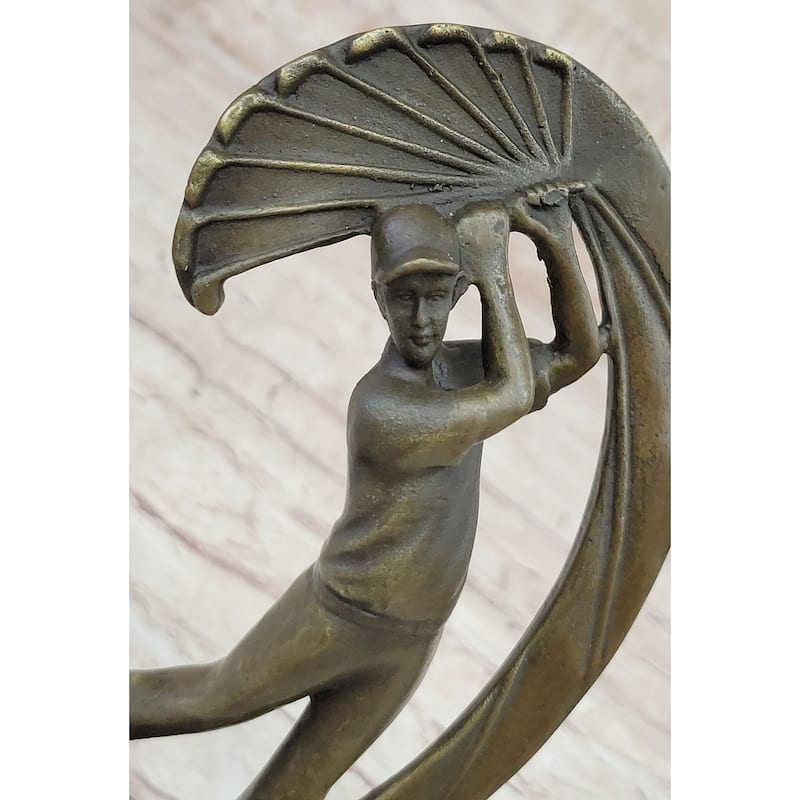 Male Figure Golf Celebration Trophy By Italian Artist Aldo Vitaleh Decor