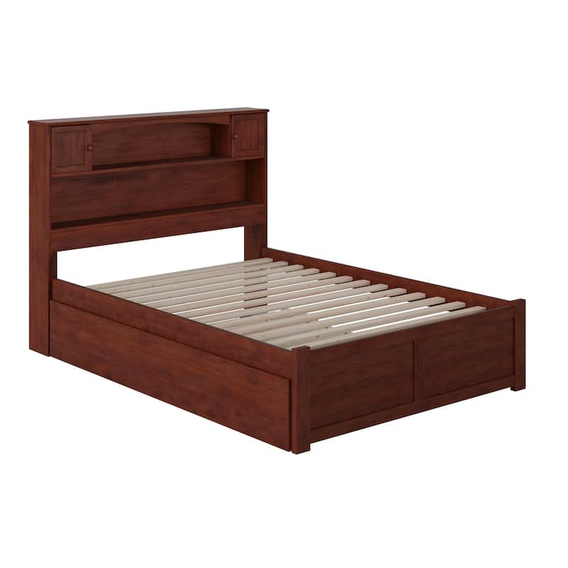 AFI Newport Full Size Platform Bed with Footboard & Full Trundle