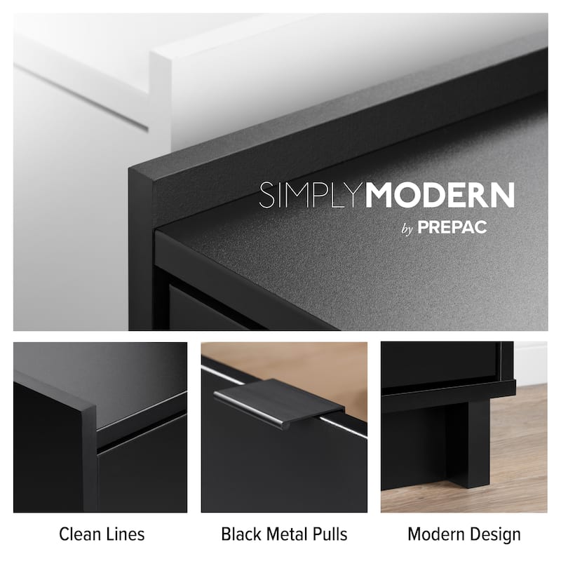 Prepac Simply Modern 70.25" W TV Stand for Living Room, Entertainment Room - 70.25" W x 22" H x 16" D