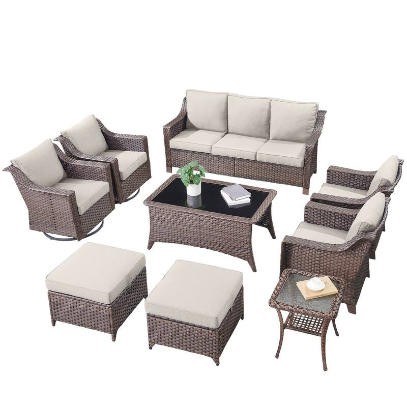 Outside Patio Sofa Chair Set with Cushions