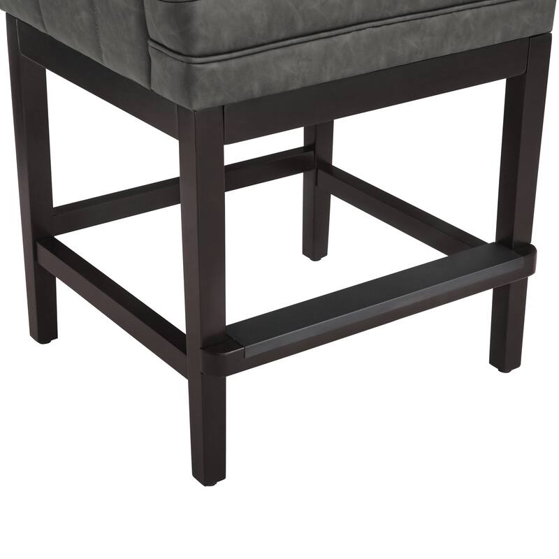 27.2" Modern Upholstered Solid Wood Shelf Counter Height Bar Stool - 22.4" W x 20.6" D x 40.2" H
