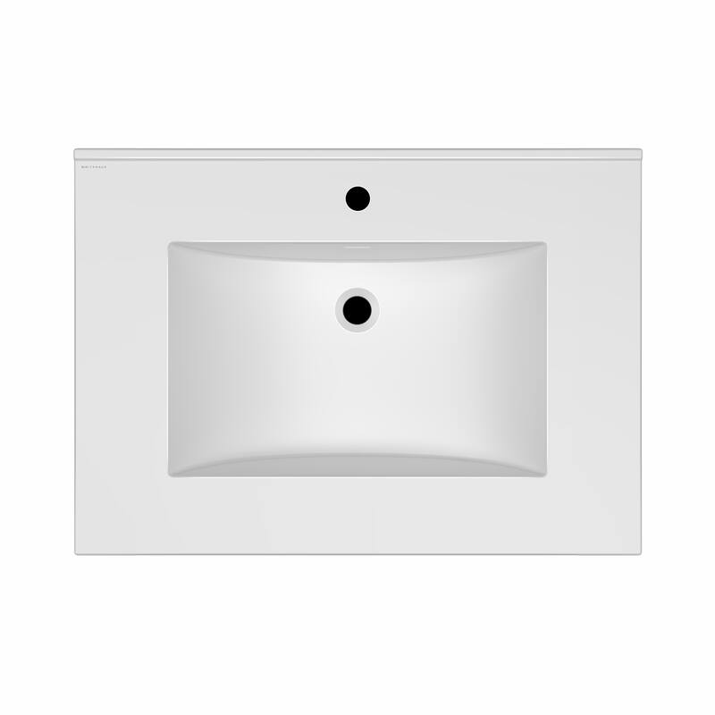 Countertop Vanity Sink with Integrated Rectangular Bowl