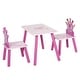 preview thumbnail 8 of 6, 3-Piece Kids Wooden Table and Chair Set with Crown Pattern Gift for Girls Toddlers Arts Reading Writing Age 2-4 Years